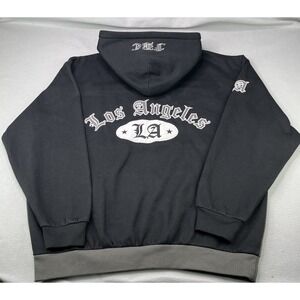 FB County Mens 2XL Hoodie Los Angeles Old English Logo Streetwear Black & White